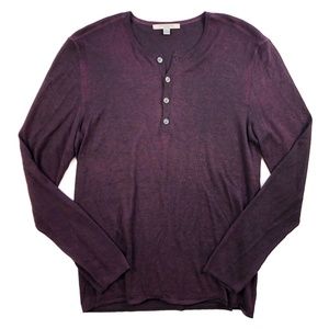John Varvatos Silk Cashmere Henley in Faded Plum